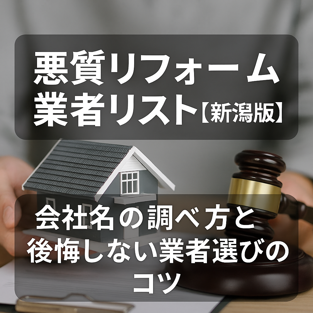 悪質リフォーム業者リスト【新潟版】｜会社名の調べ方と後悔しない業者選びのコツ