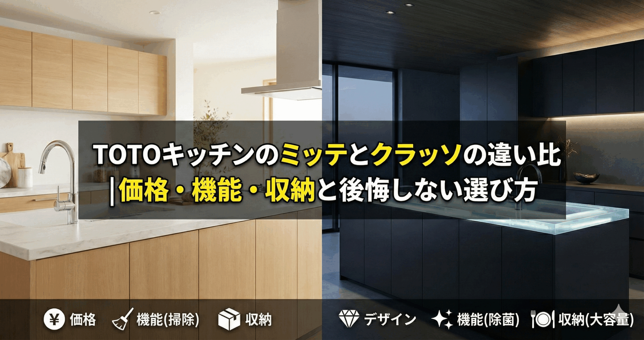 TOTOキッチンのミッテとクラッソの違い比較｜価格・機能・収納と後悔しない選び方