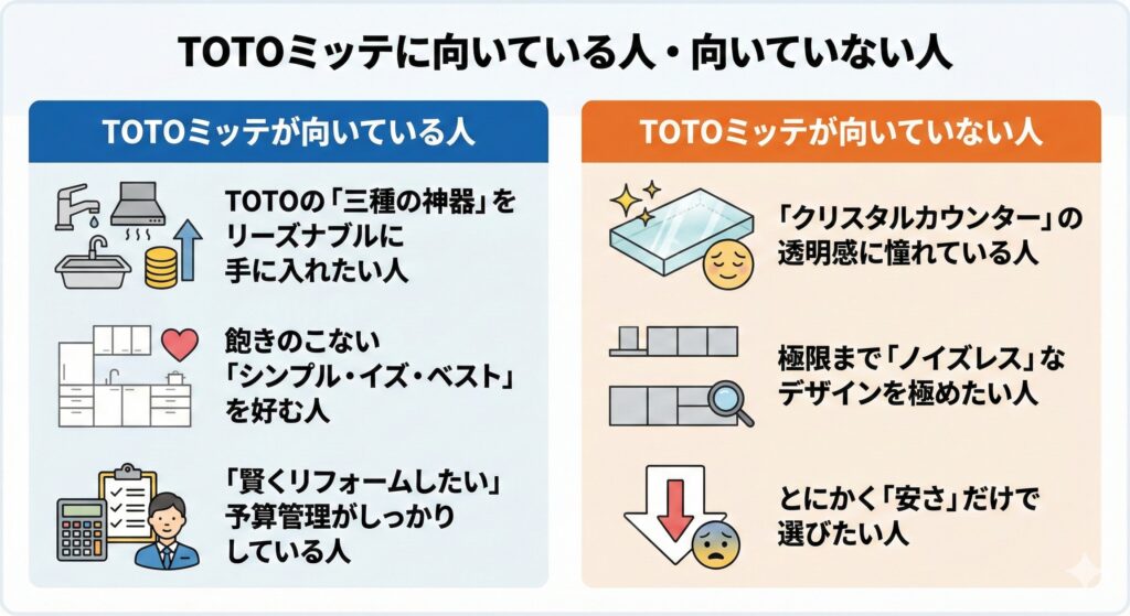 TOTOミッテに向いている人・向いていない人