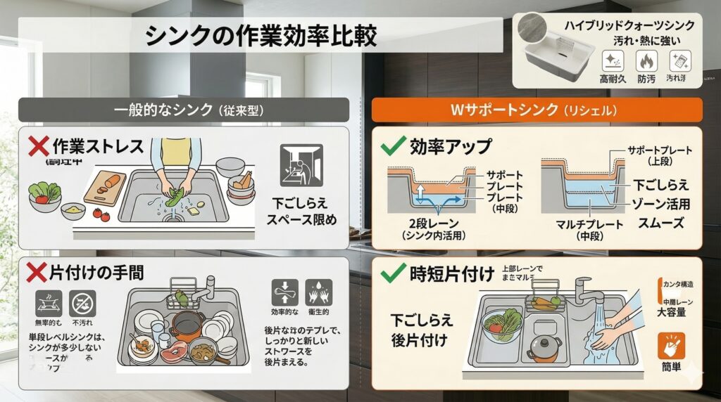 リクシルのシンクのポイント