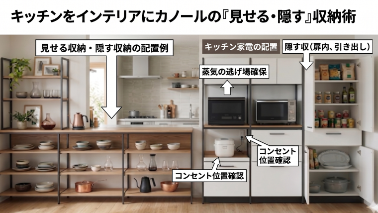 キッチンをインテリアにカノールの『見せる・隠す』収納術