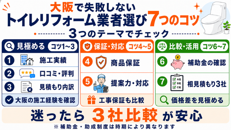 大阪で失敗しないトイレリフォーム業者選び７つのコツ