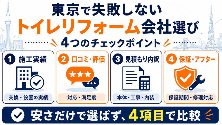東京で失敗しないトイレリフォーム会社選び｜４つのチェックポイント