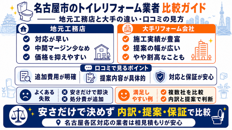 名古屋市のトイレリフォーム業者 比較ガイド
