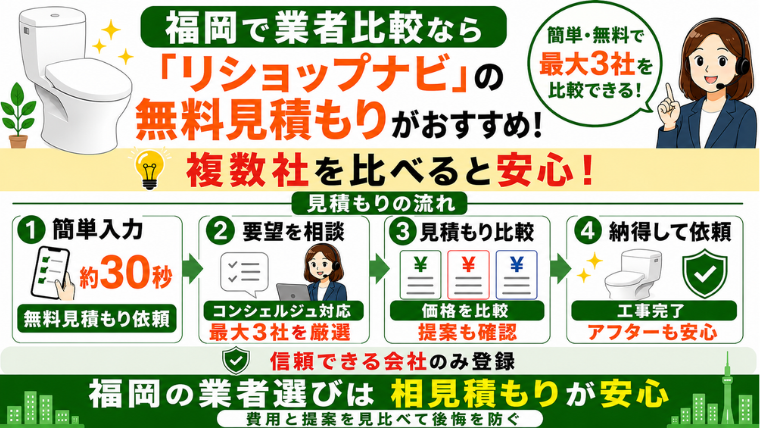 福岡のトイレリフォーム｜無料見積りで比較！