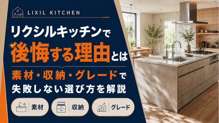 リクシルキッチンで後悔する理由とは｜素材・収納・グレードで失敗しない選び方を解説のアイキャッチ画像です。