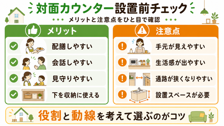 対面カウンター設置前チェック
