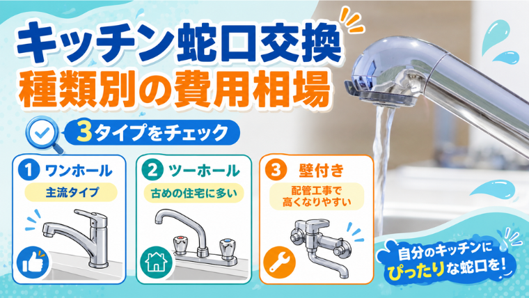 キッチン蛇口交換｜種類別の費用相場