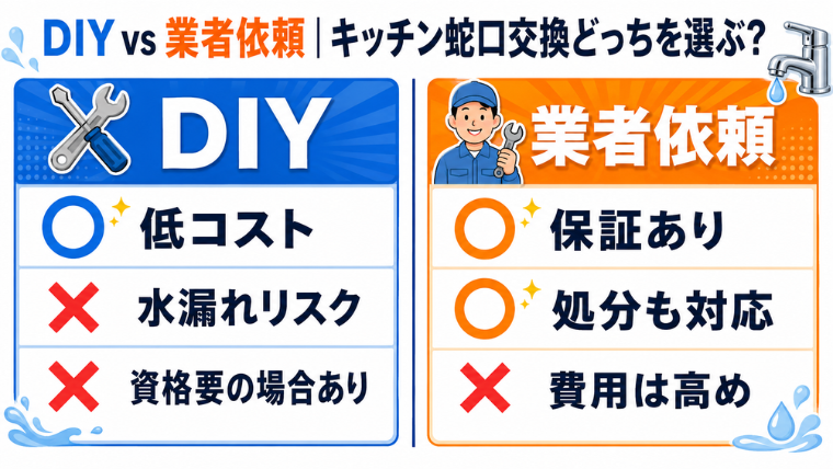 DIY vs 業者依頼｜キッチン蛇口交換どっちを選ぶ？