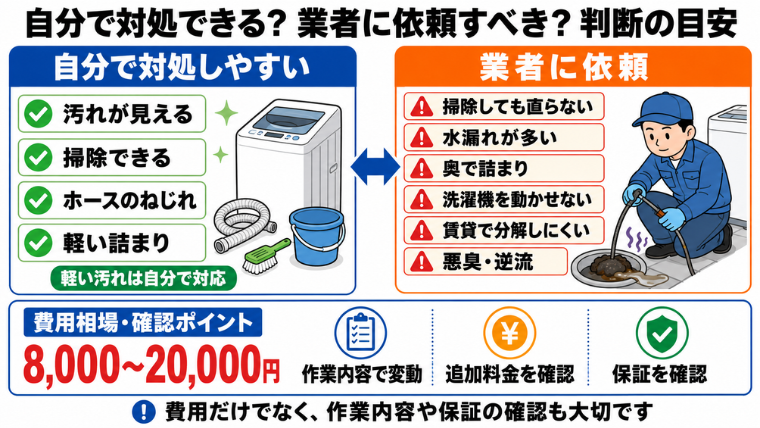 自分で対処できる？業者に依頼すべき？判断の目安