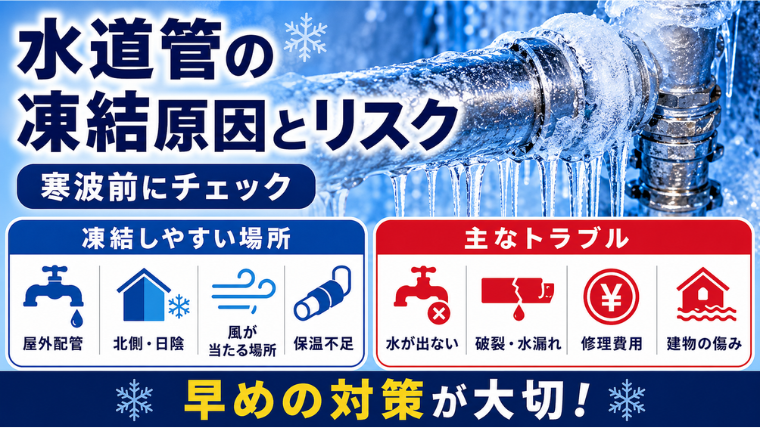 水道管の凍結原因とリスク