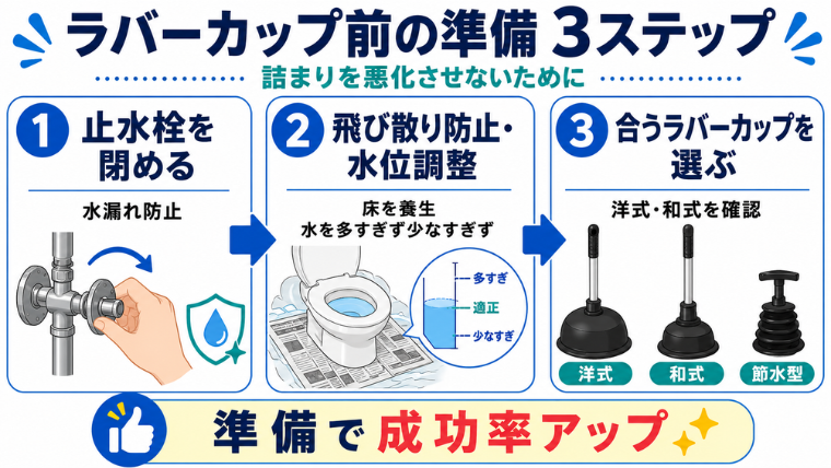 ラバーカップ前の準備｜３ステップ