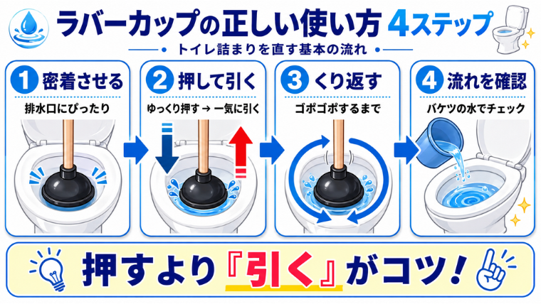 ラバーカップの正しい使い方４ステップ