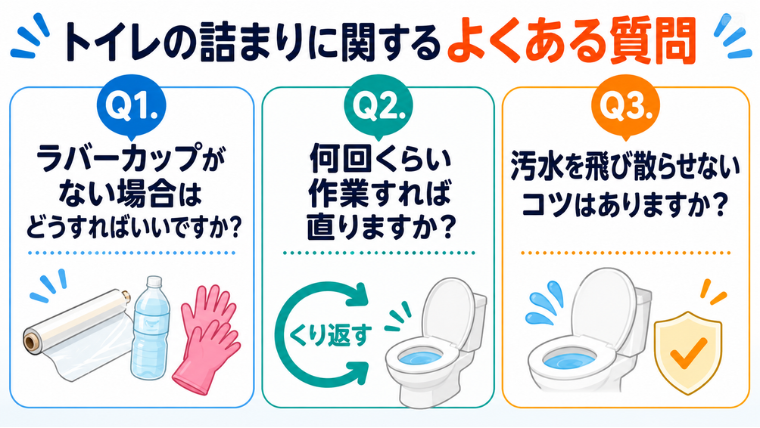 トイレの詰まりに関するよくある質問