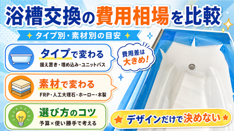 浴槽交換の費用相場を比較