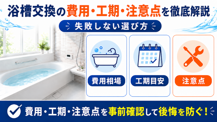 浴槽交換の費用・工期・注意点を徹底解説｜失敗しない選び方のアイキャッチ画像です。