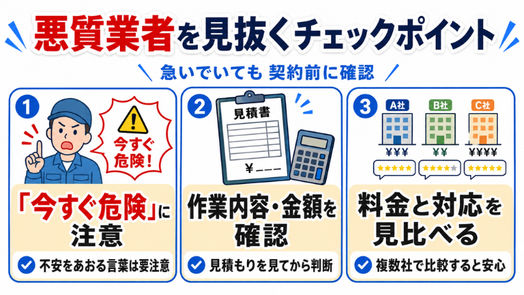 悪質業者を見抜くチェックポイント
