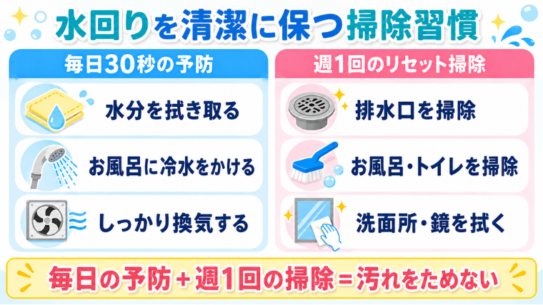 水回りを清潔に保つ習慣