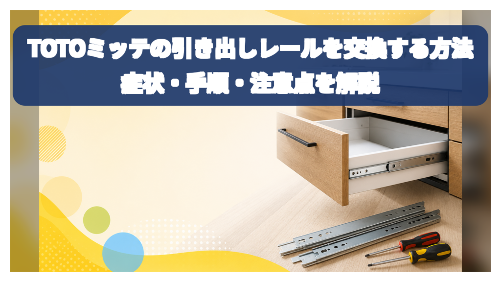TOTOミッテの引き出しレールを交換する方法｜症状・手順・注意点を解説