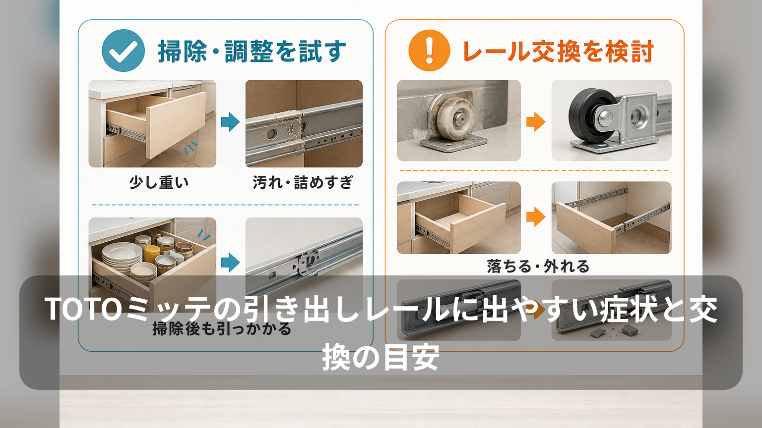 掃除や調整で直る症状とレール交換が必要な症状の見分け方