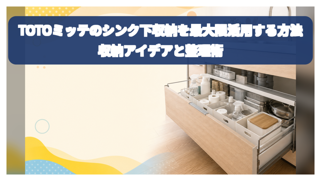 TOTOミッテのシンク下収納を最大限活用する方法｜収納アイデアと整理術